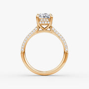 Cushion Cut - Royal Pave Ring - 14 K Gold